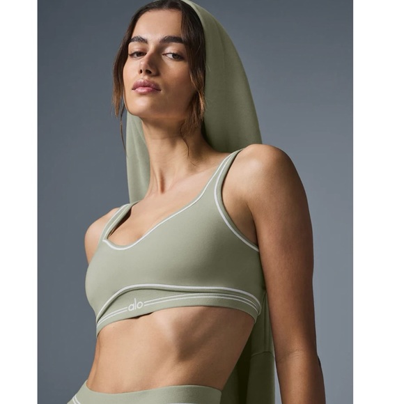 Alo Airbrush Heart Throb Bra NWT Limestone - Picture 3 of 4